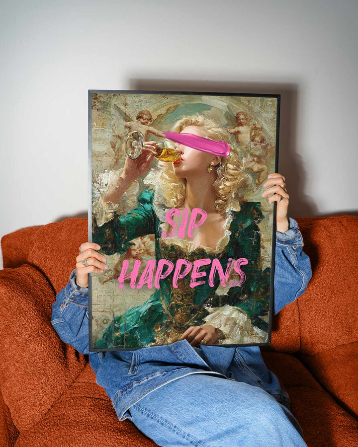 Sip Happens Renaissance Art Print wall - art - picture - poster