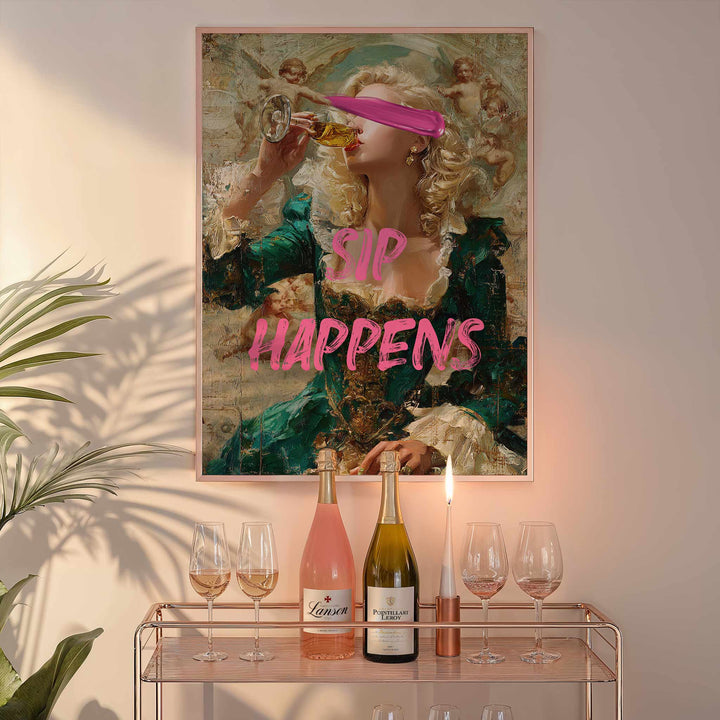 Sip Happens Renaissance Art Print wall - art - picture - poster