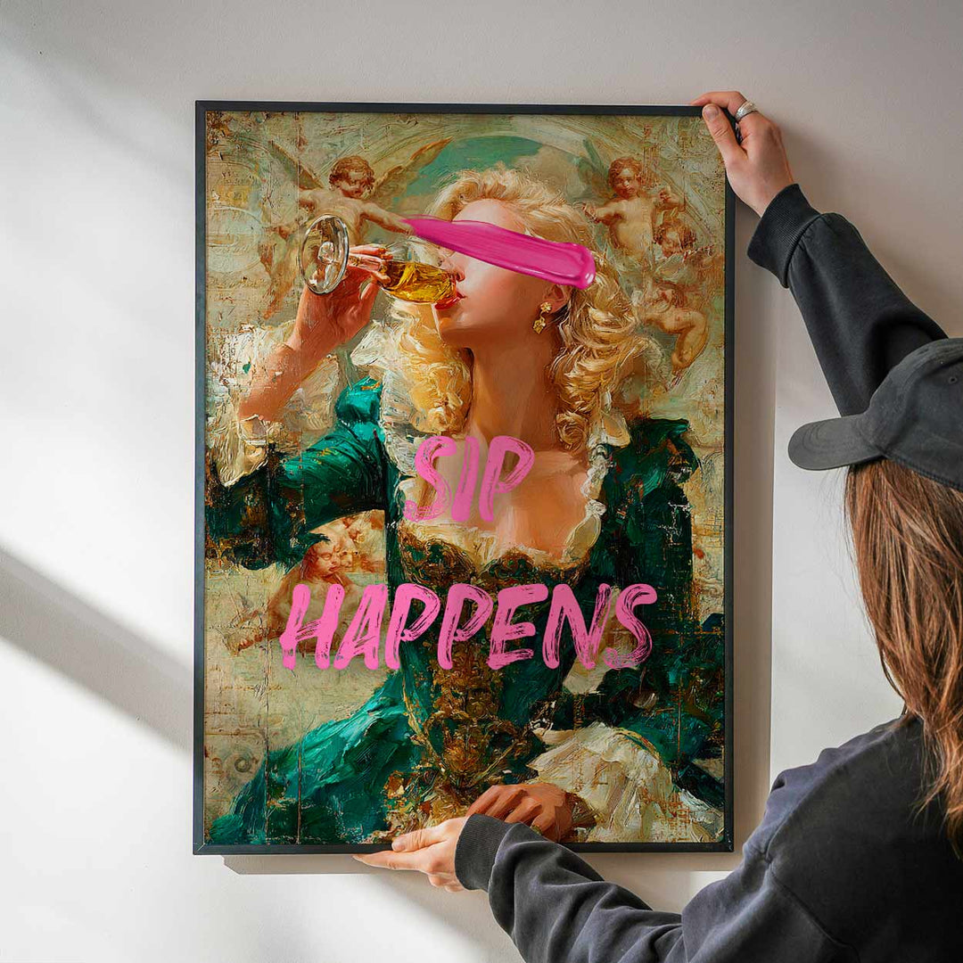 Sip Happens Renaissance Art Print wall - art - picture - poster