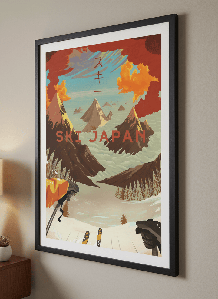 Minimalist artwork displayed in a calm, light-filled bedroom interior