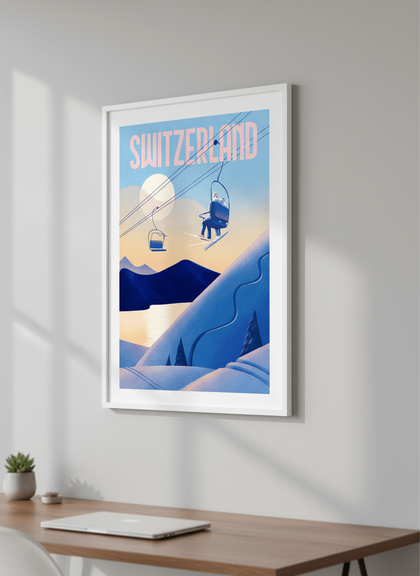 Contemporary wall art featured in a bright modern office workspace