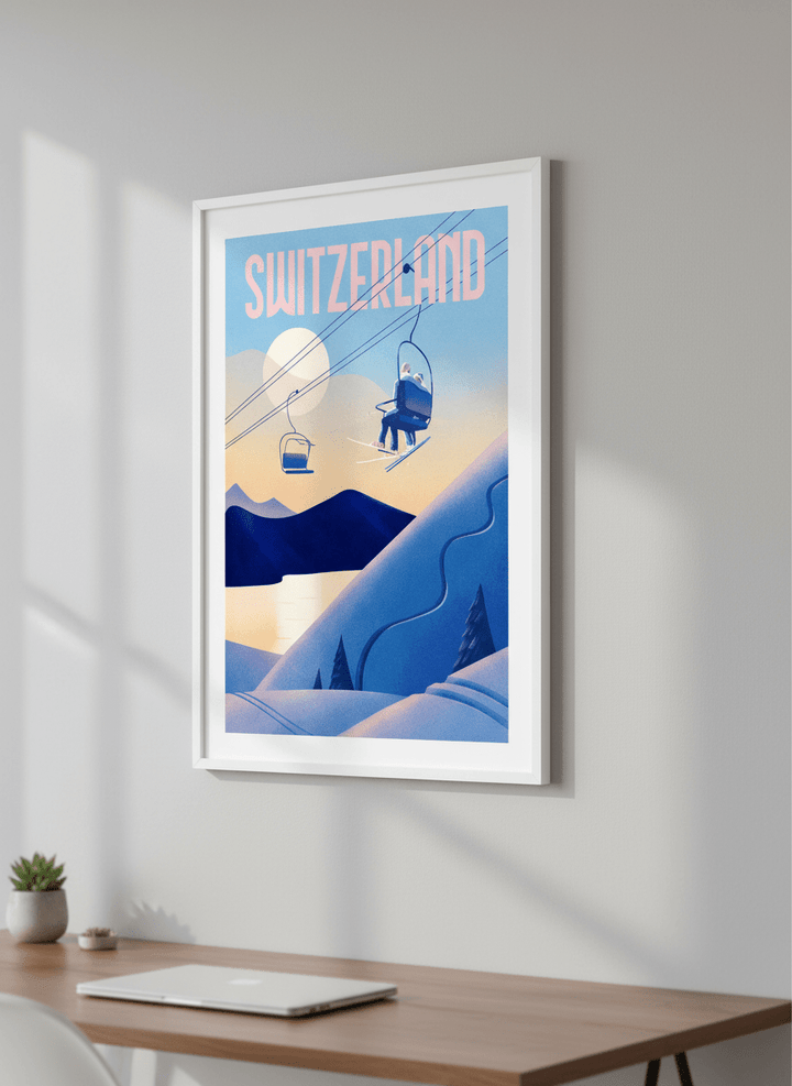 Contemporary wall art featured in a bright modern office workspace