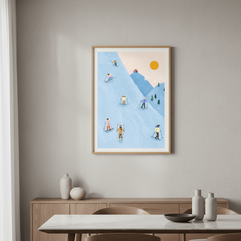 Skiing by Bea Muller wall - art - picture - poster