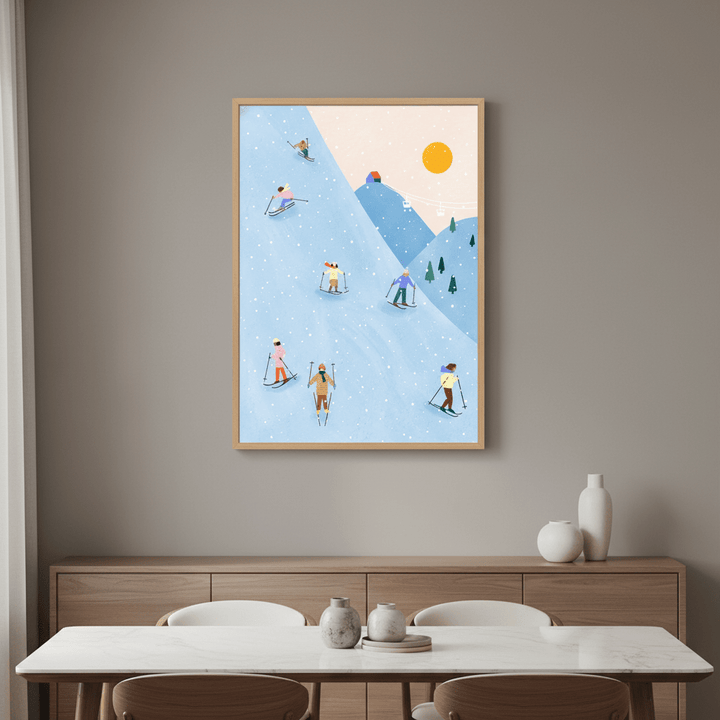 Skiing by Bea Muller wall - art - picture - poster