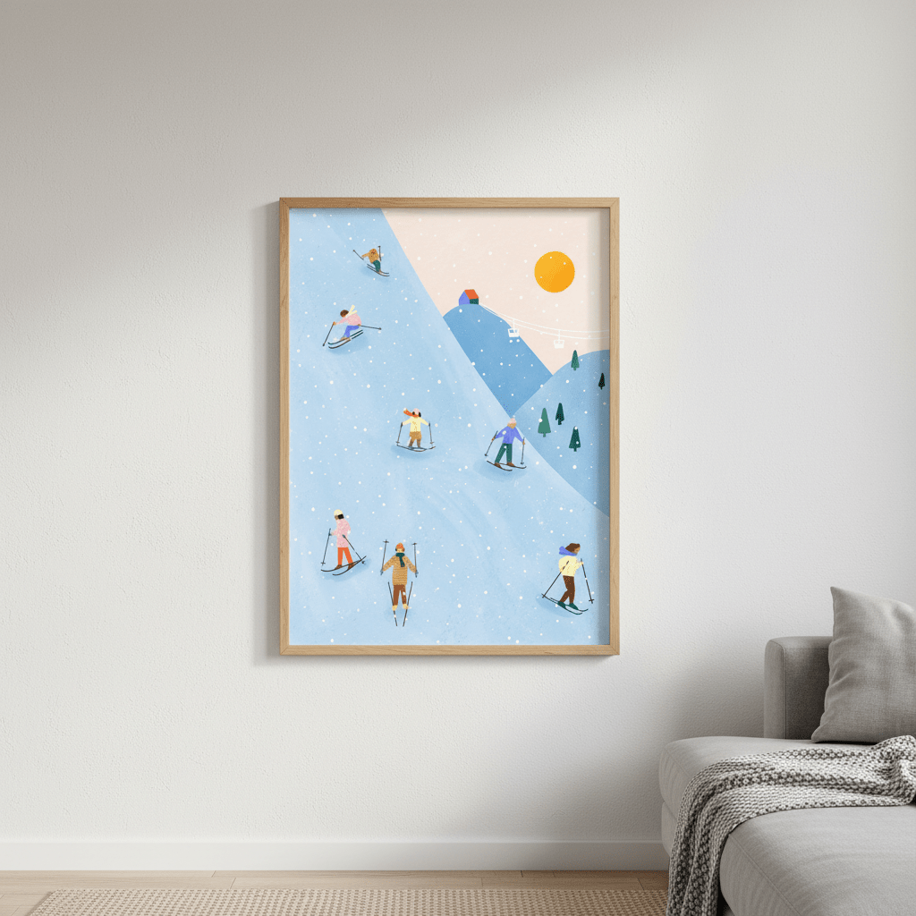 Skiing by Bea Muller wall - art - picture - poster