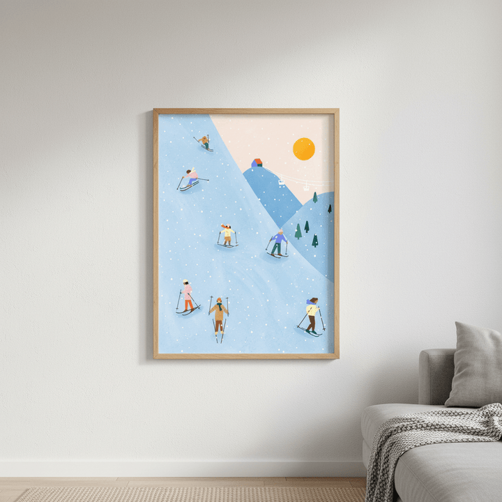 Skiing by Bea Muller wall - art - picture - poster