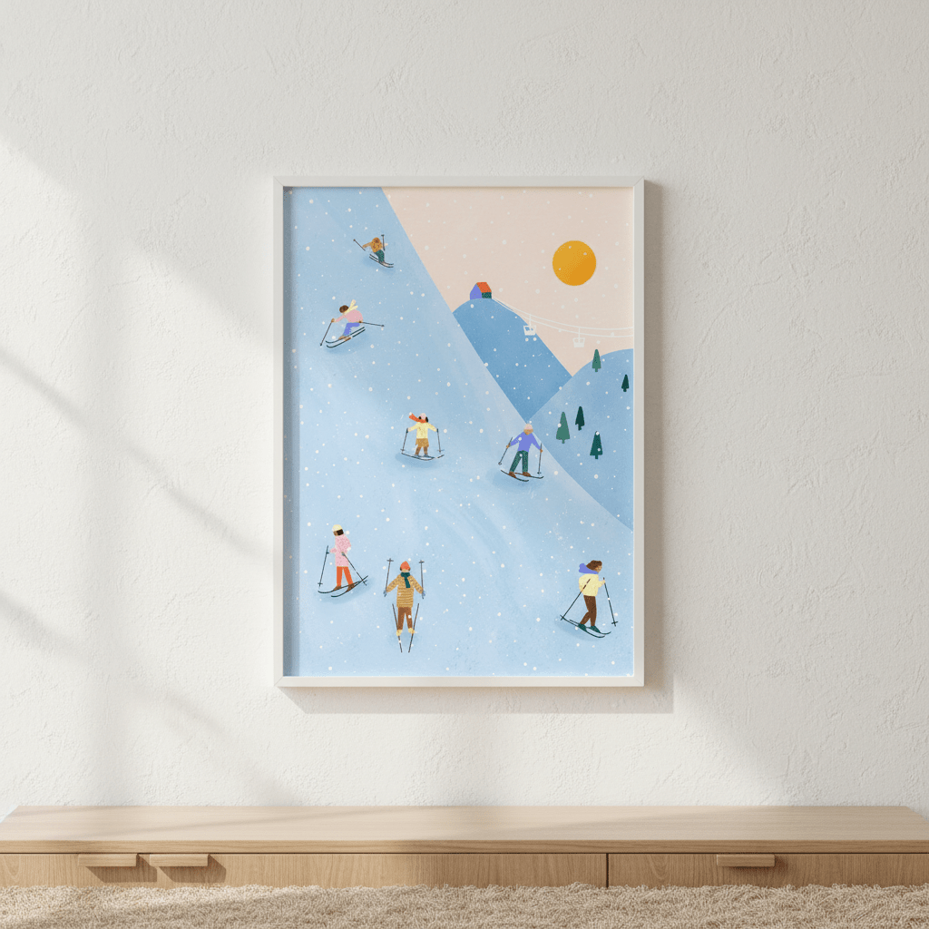 Skiing by Bea Muller wall - art - picture - poster