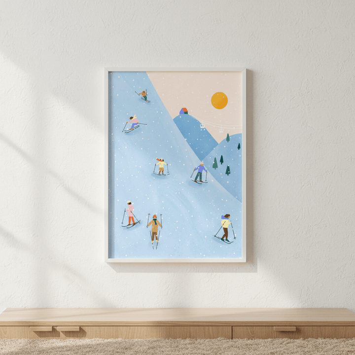 Skiing by Bea Muller wall - art - picture - poster