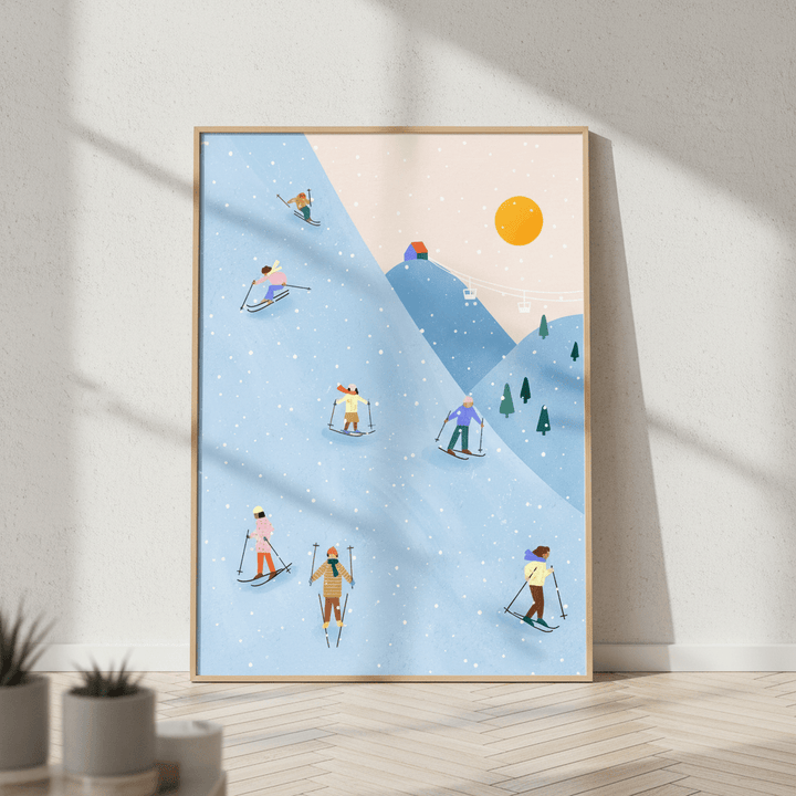 Skiing by Bea Muller wall - art - picture - poster