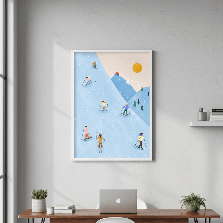 Skiing by Bea Muller wall - art - picture - poster