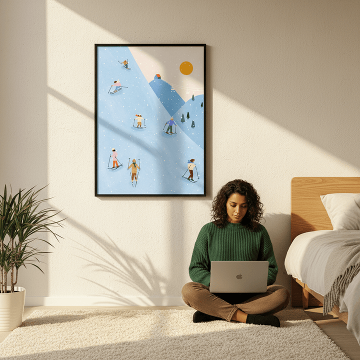 Skiing by Bea Muller wall - art - picture - poster