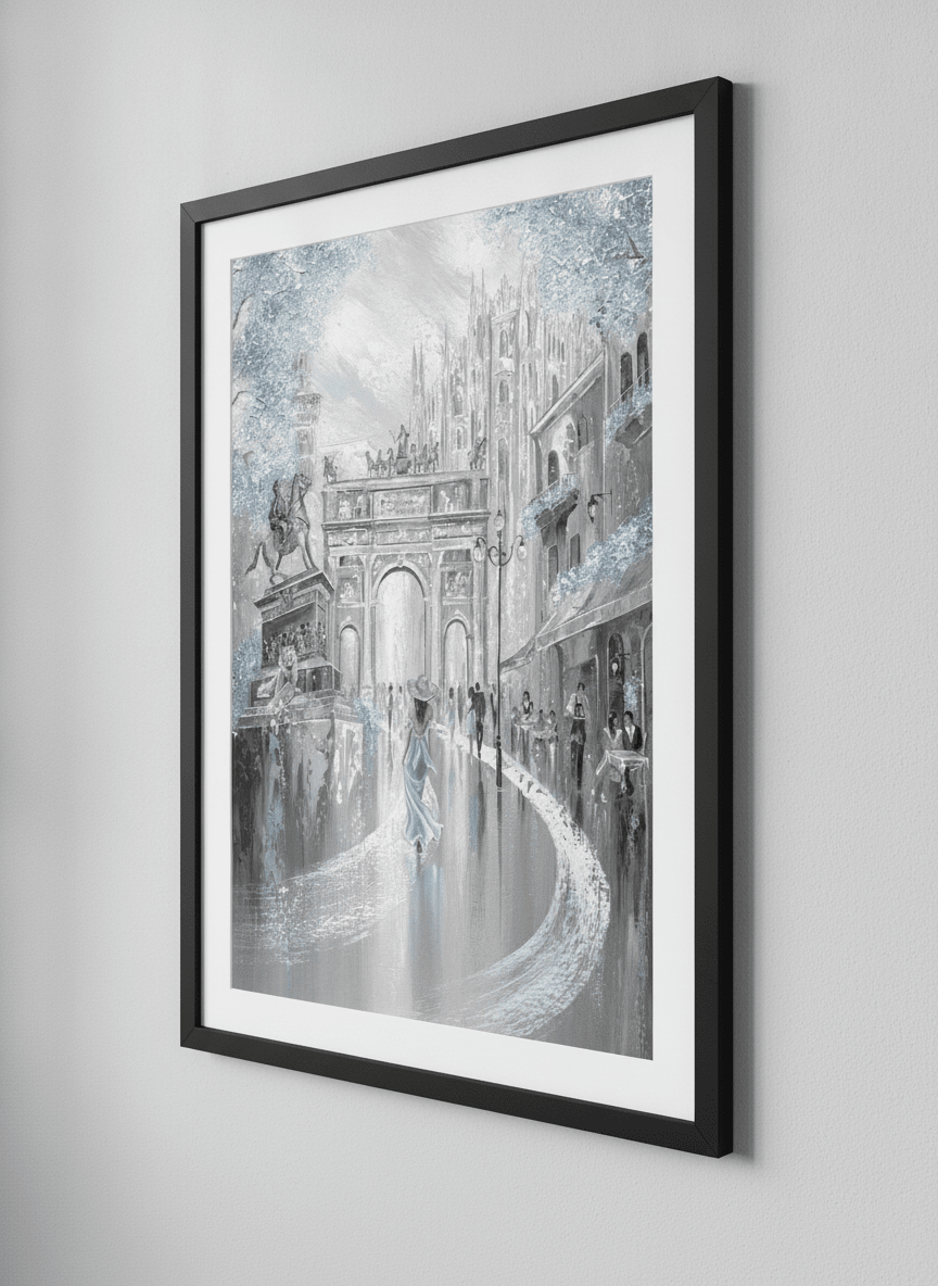 Contemporary wall art featured in a bright modern office workspace