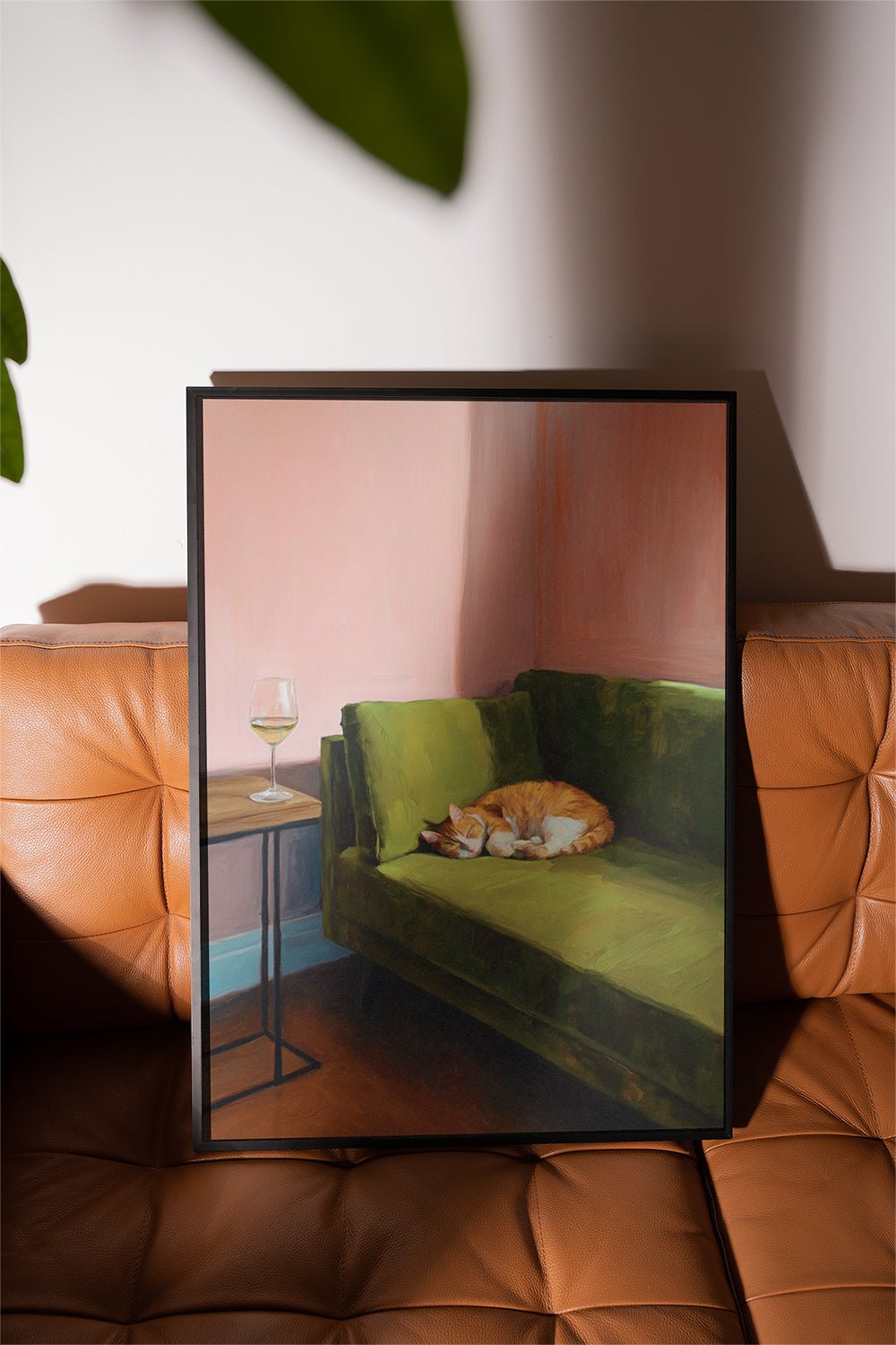 Sleeping Cat Oil Painting Print wall - art - picture - poster