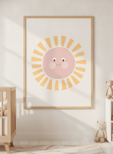 Soft neutral wall art styled in a serene nursery with pastel tones