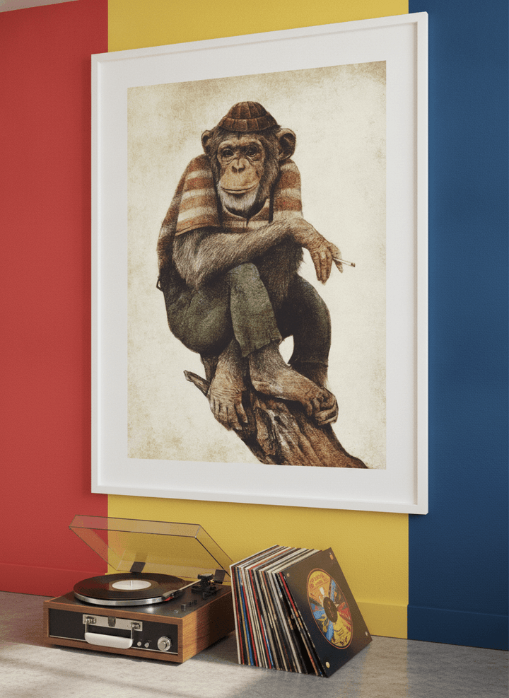Bold wall art styled in a colourful, eclectic modern home