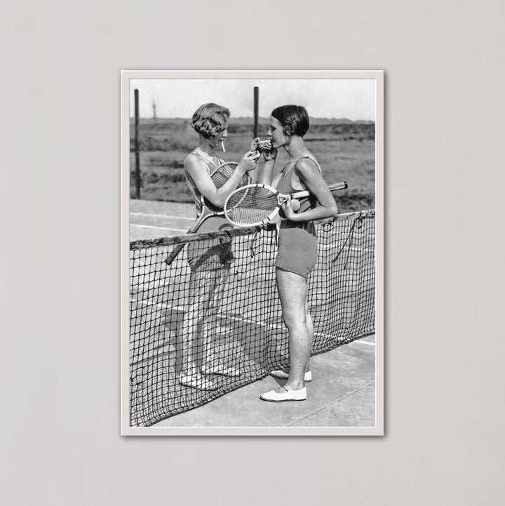 Smokers' Break Women's Tennis Players Vintage Photography Wall Art - Style My Wall