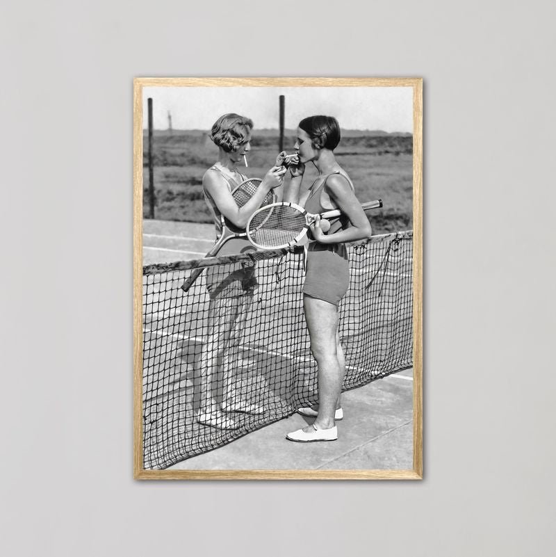 Smokers' Break Women's Tennis Players Vintage Photography Wall Art - Style My Wall