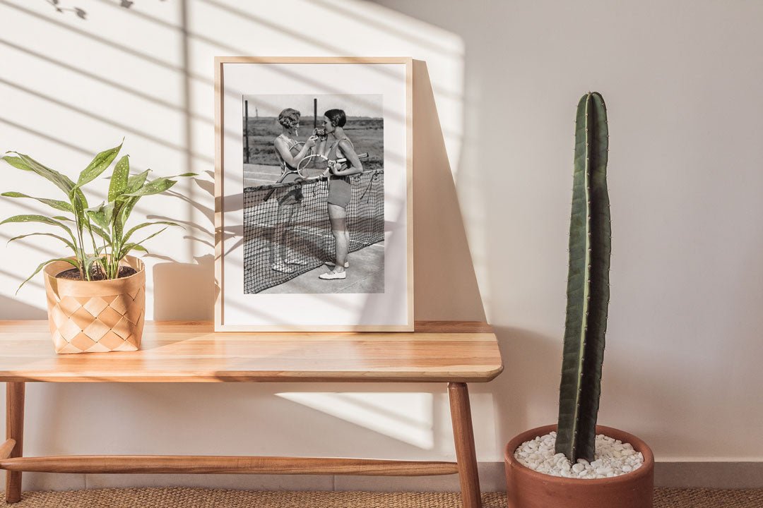 Smokers' Break Women's Tennis Players Vintage Photography Wall Art - Style My Wall