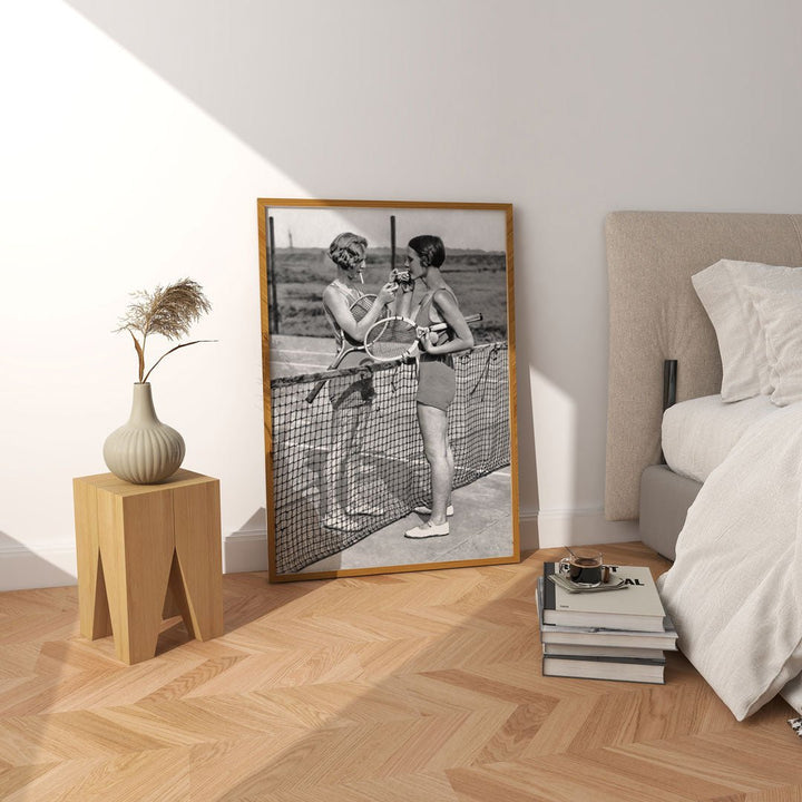 Smokers' Break Women's Tennis Players Vintage Photography Wall Art - Style My Wall