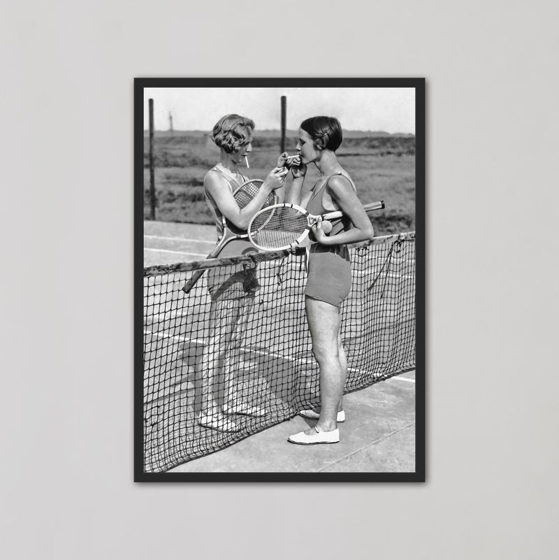 Smokers' Break Women's Tennis Players Vintage Photography Wall Art - Style My Wall