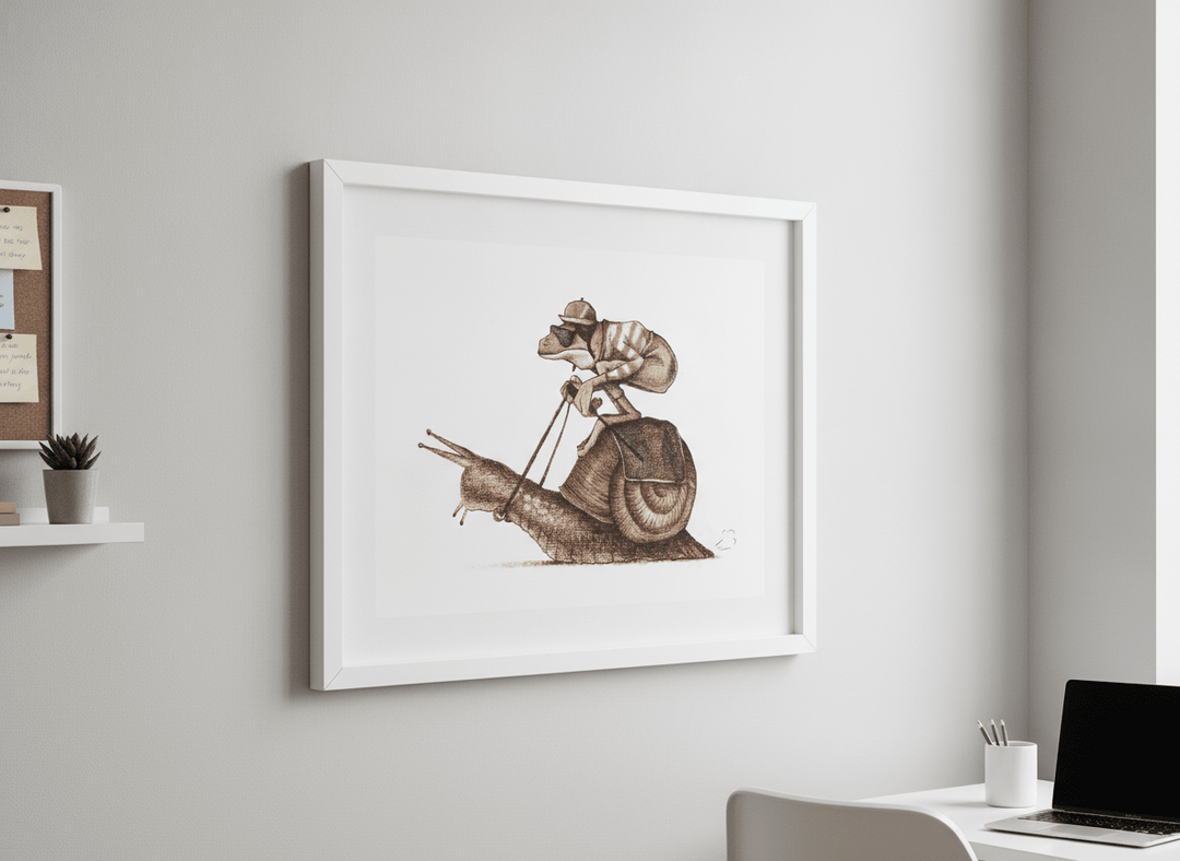 Contemporary wall art featured in a bright modern office workspace