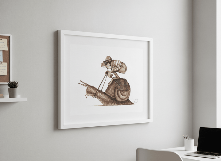 Contemporary wall art featured in a bright modern office workspace