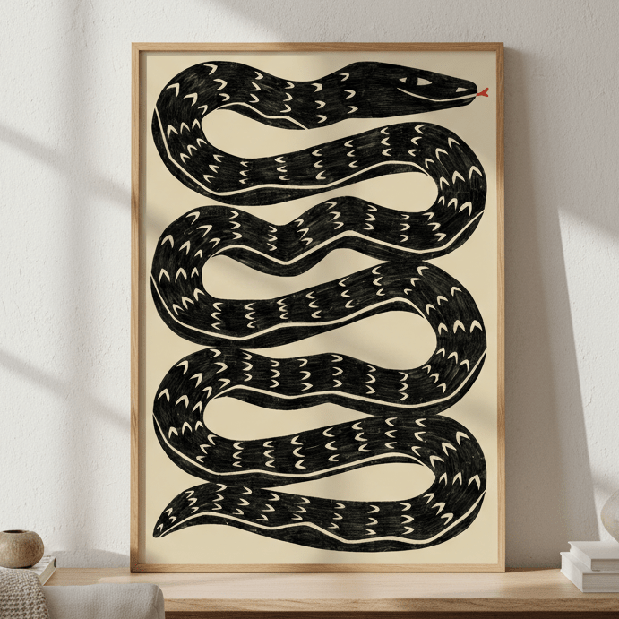 Snake Black by Manne Jalilian wall - art - picture - poster
