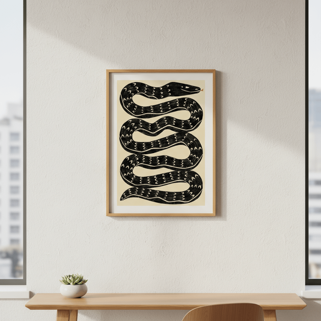 Snake Black by Manne Jalilian wall - art - picture - poster