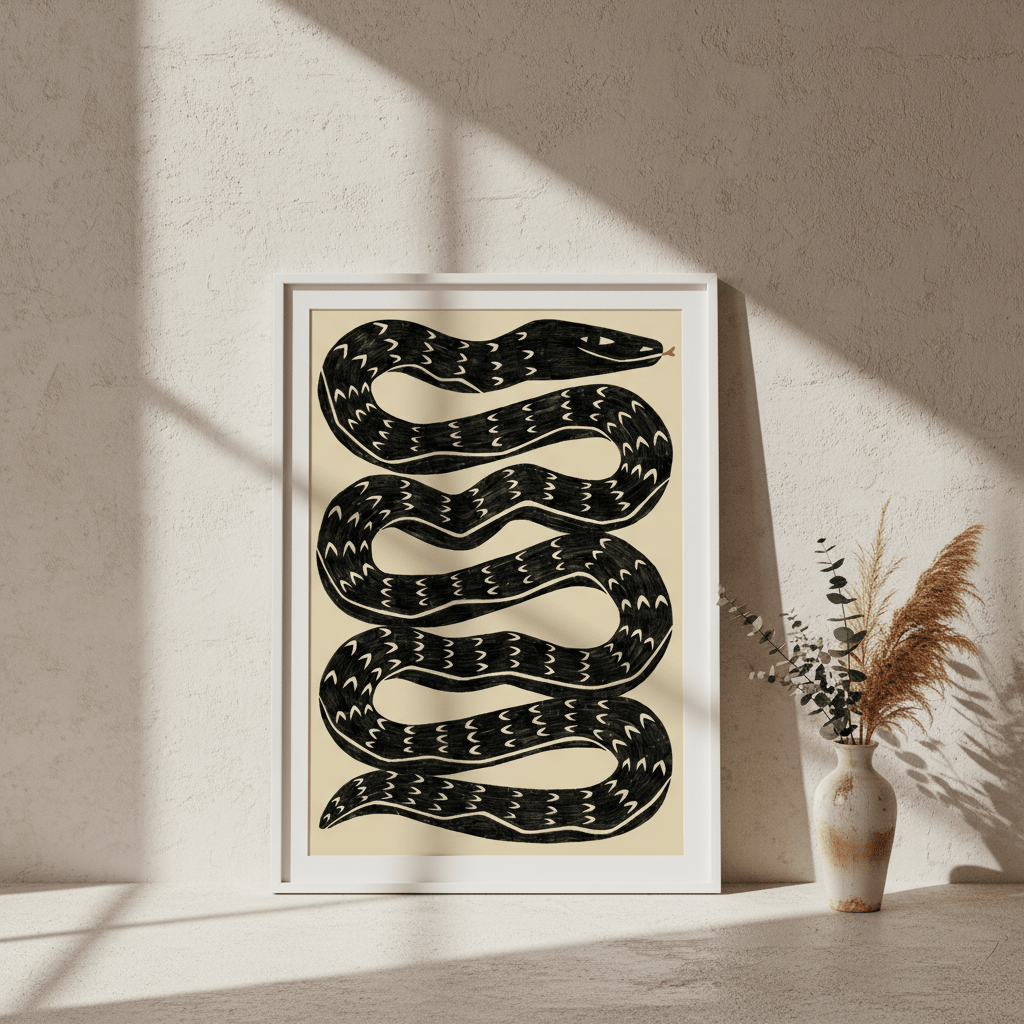 Snake Black by Manne Jalilian wall - art - picture - poster