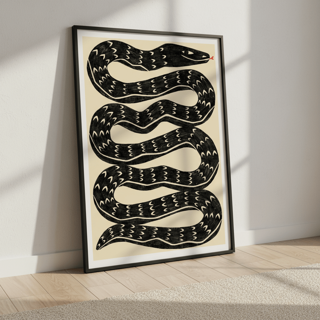 Snake Black by Manne Jalilian wall - art - picture - poster