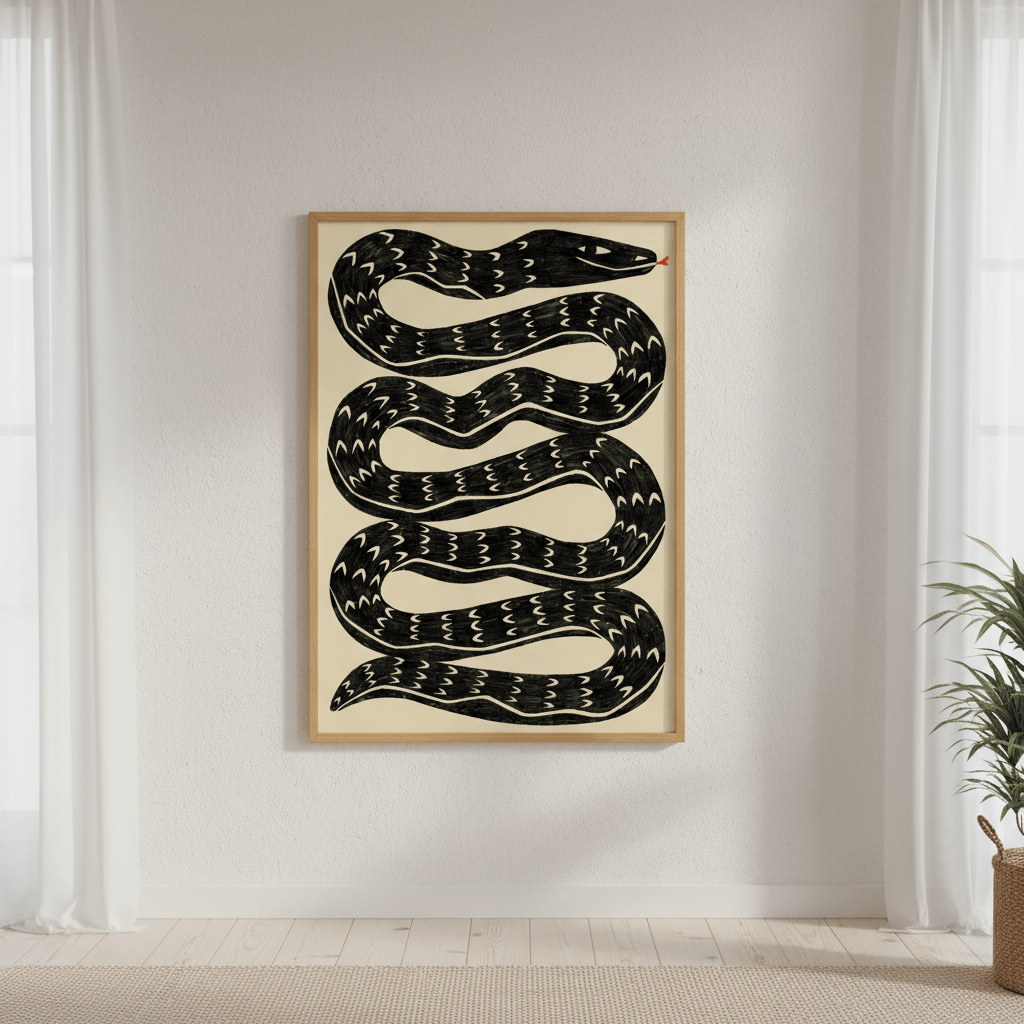 Snake Black by Manne Jalilian wall - art - picture - poster