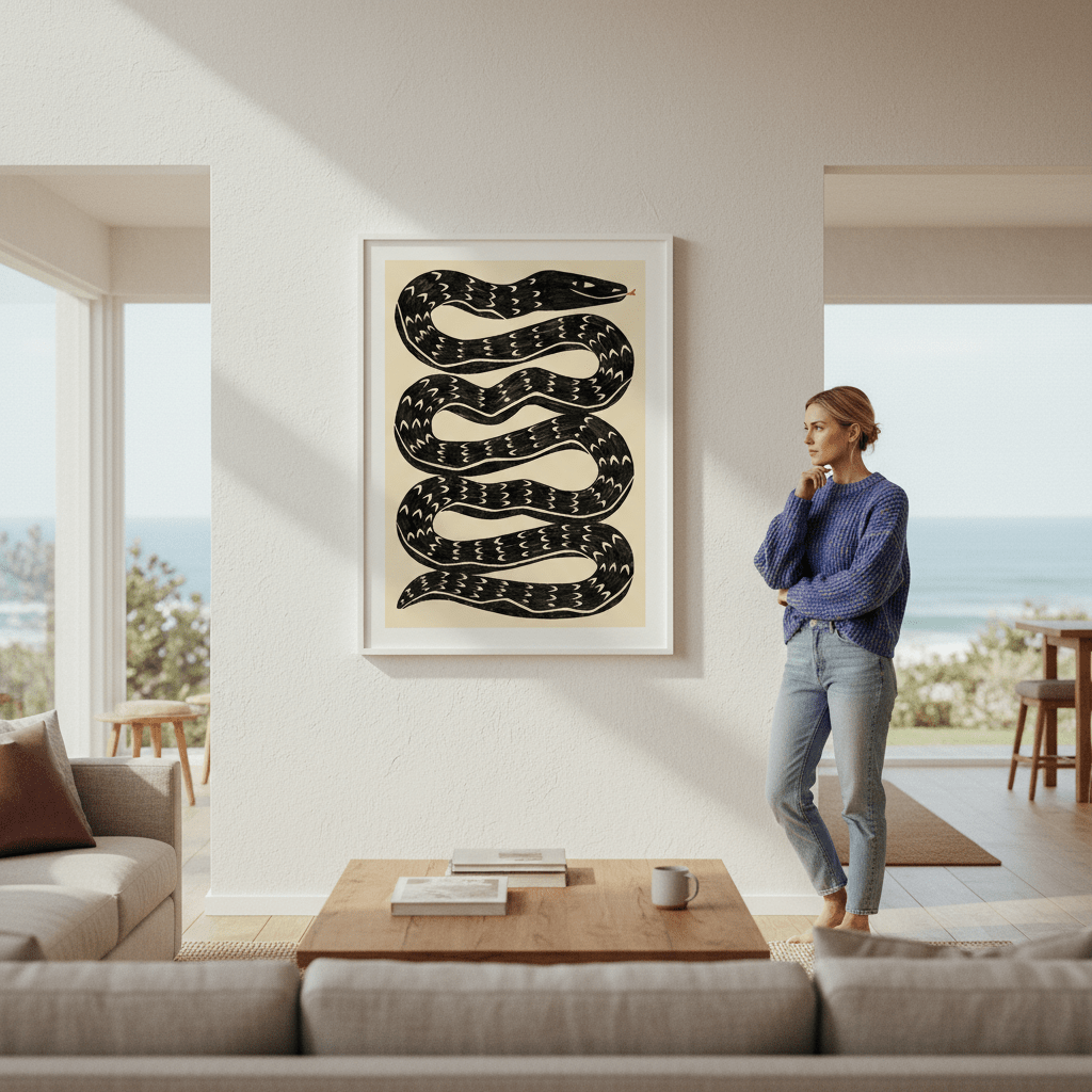 Snake Black by Manne Jalilian wall - art - picture - poster
