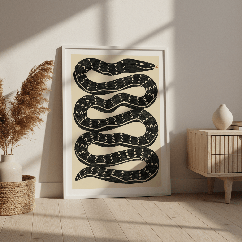 Snake Black by Manne Jalilian wall - art - picture - poster
