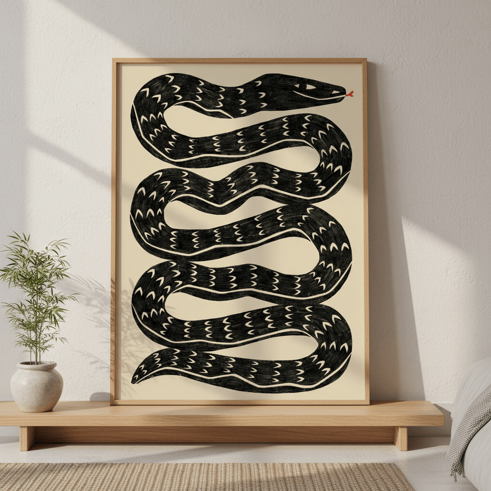 Snake Black by Manne Jalilian wall - art - picture - poster