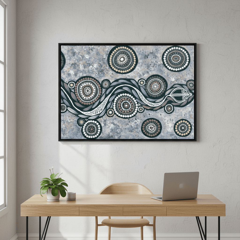 Snake on Long Travels Blue Tone by Emma Rigney wall - art - picture - poster