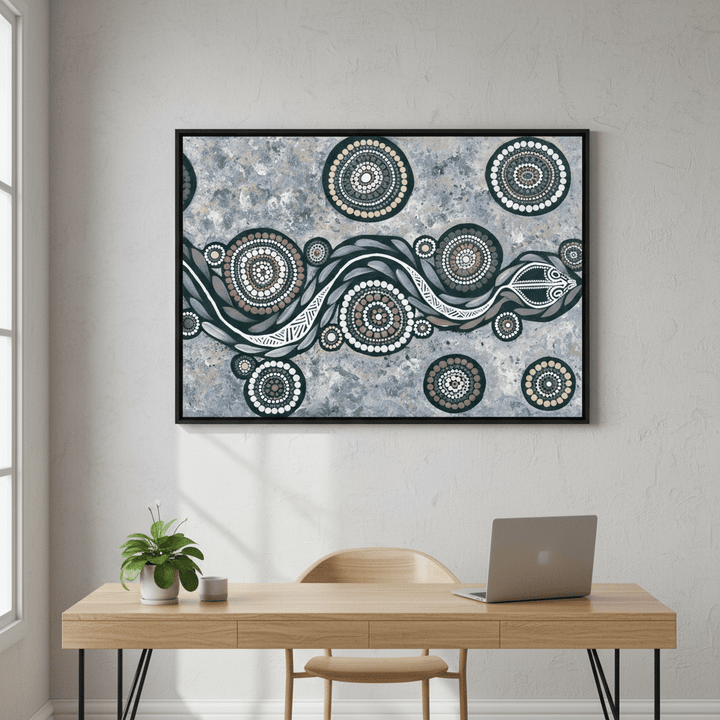 Snake on Long Travels Blue Tone by Emma Rigney wall - art - picture - poster