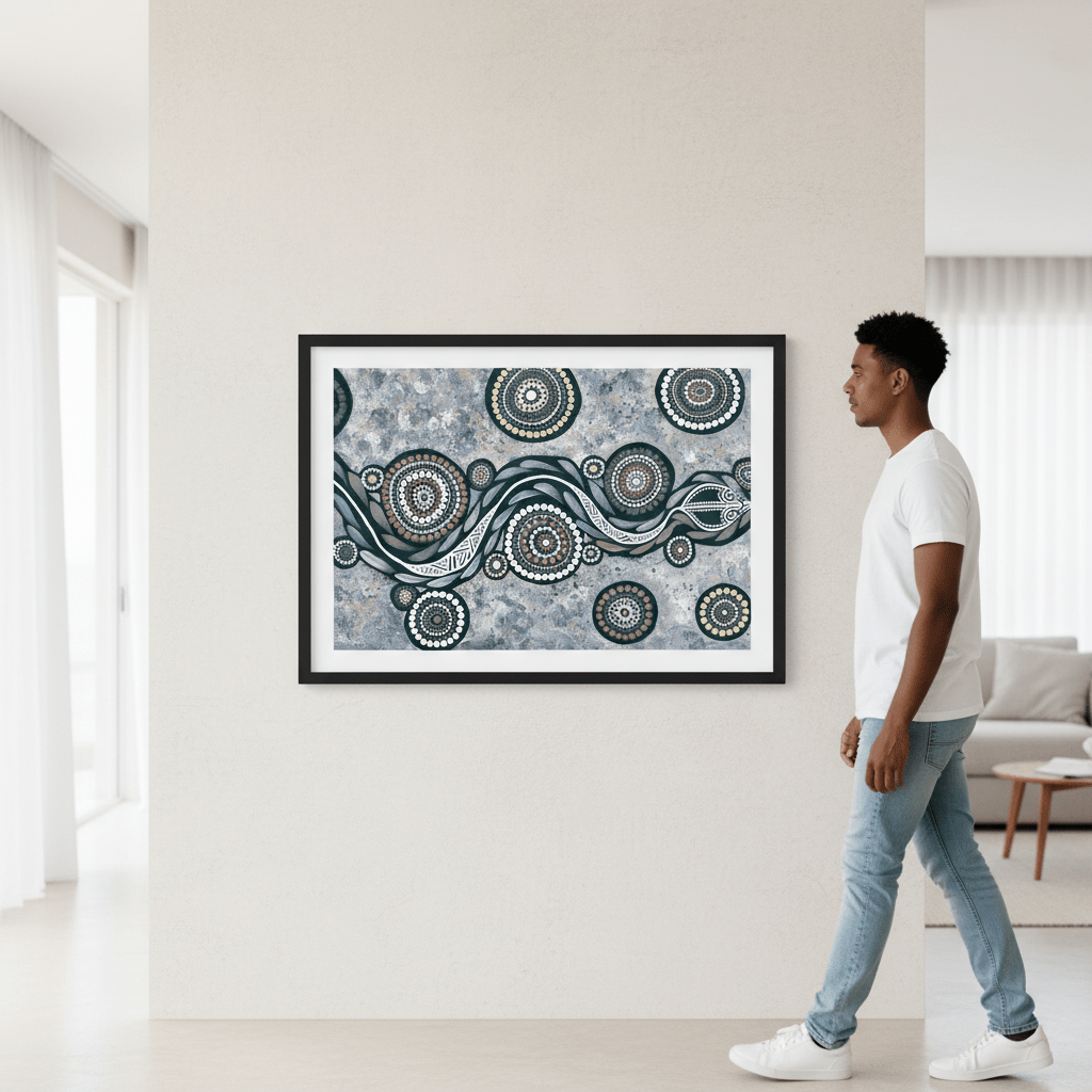 Snake on Long Travels Blue Tone by Emma Rigney wall - art - picture - poster