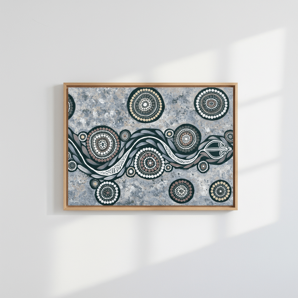 Snake on Long Travels Blue Tone by Emma Rigney wall - art - picture - poster
