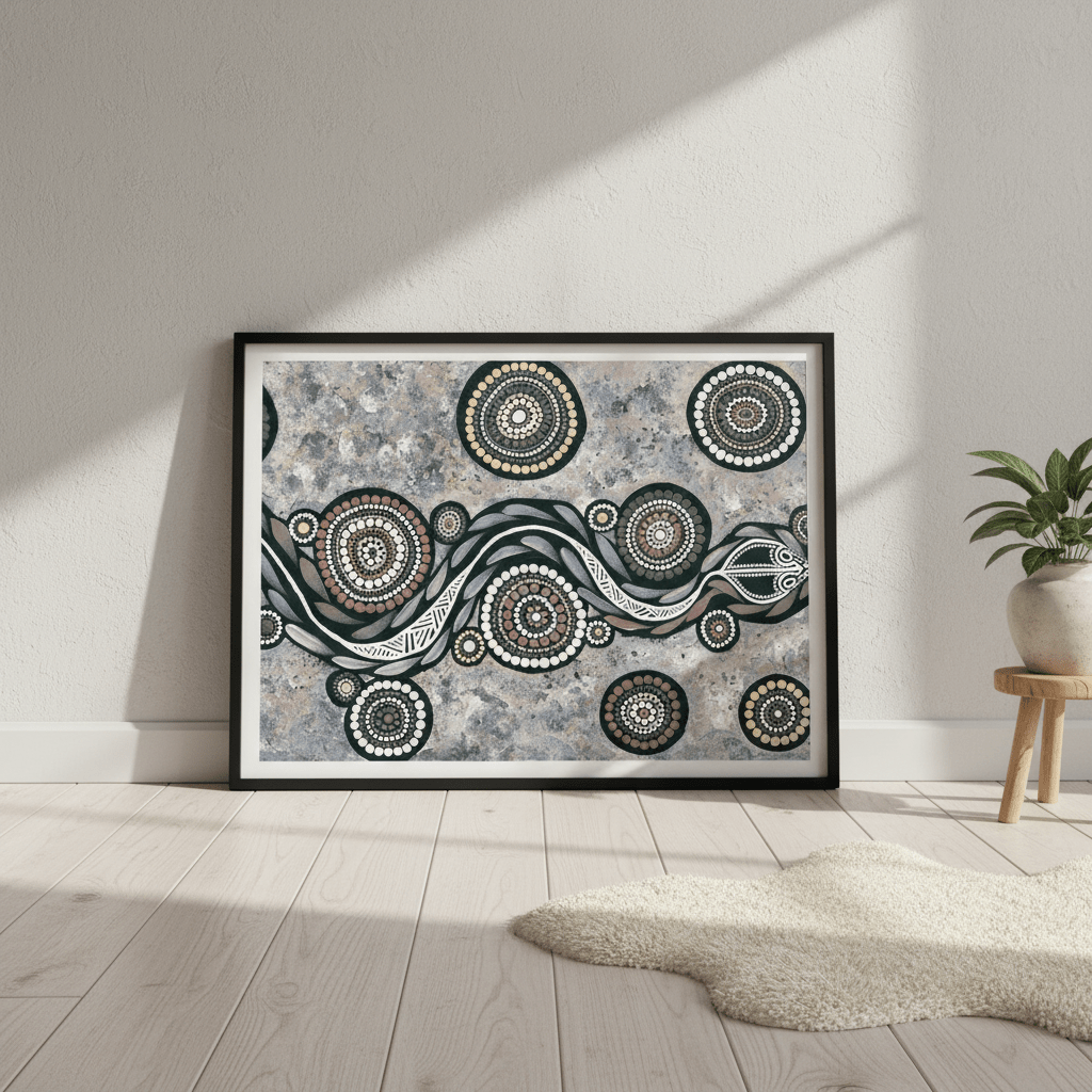 Snake on Long Travels Blue Tone by Emma Rigney wall - art - picture - poster