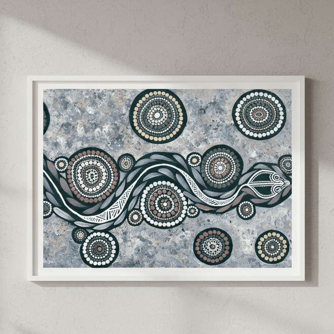 Snake on Long Travels Blue Tone by Emma Rigney wall - art - picture - poster