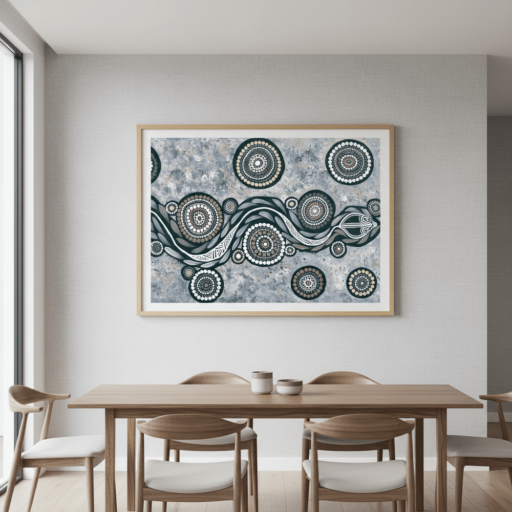 Snake on Long Travels Blue Tone by Emma Rigney wall - art - picture - poster