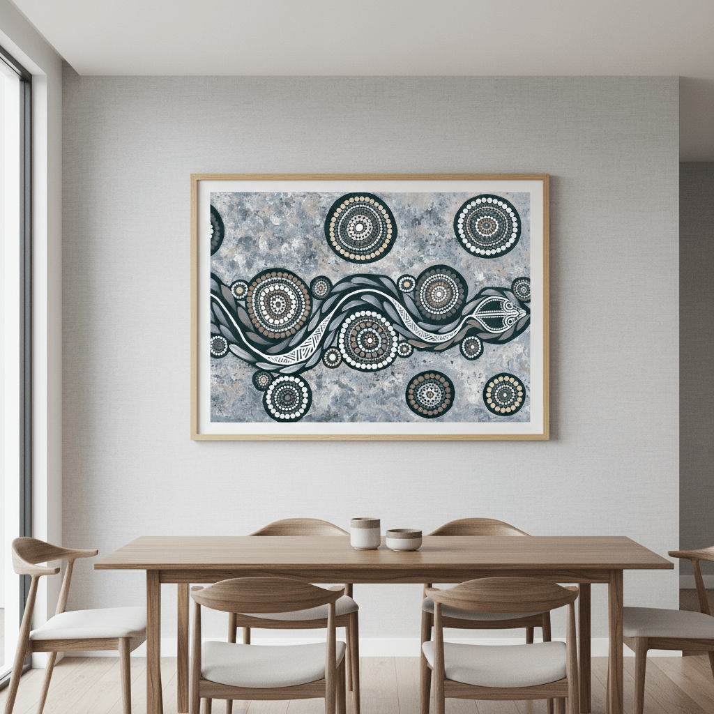 Snake on Long Travels Blue Tone by Emma Rigney wall - art - picture - poster