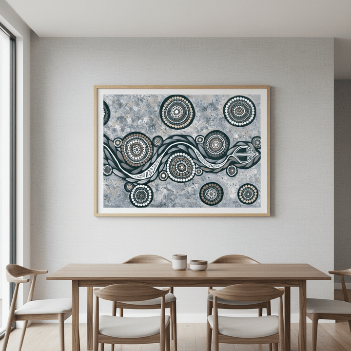 Snake on Long Travels Blue Tone by Emma Rigney wall - art - picture - poster