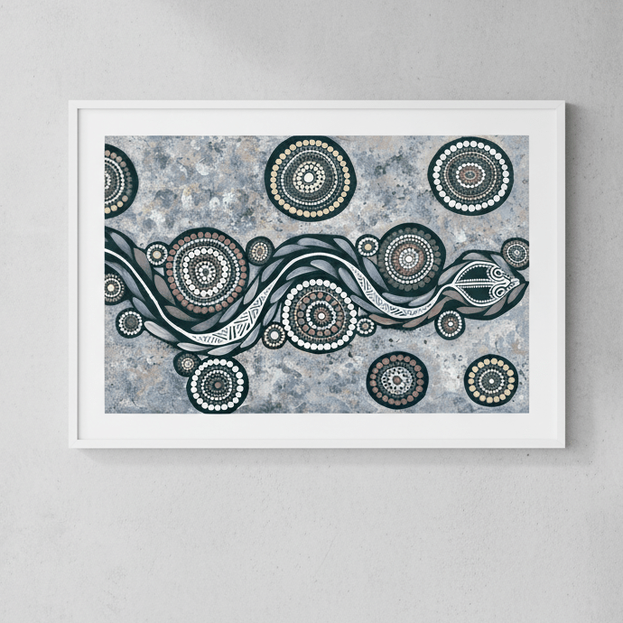 Snake on Long Travels Blue Tone by Emma Rigney wall - art - picture - poster