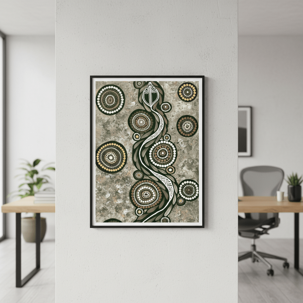 Snake on Long Travels Green Tone by Emma Rigney wall - art - picture - poster