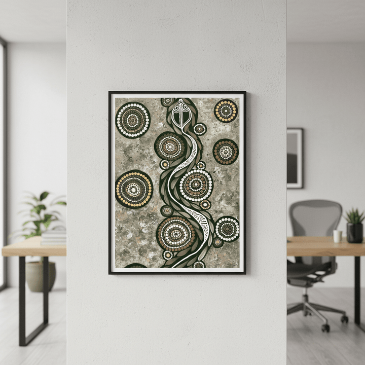 Snake on Long Travels Green Tone by Emma Rigney wall - art - picture - poster