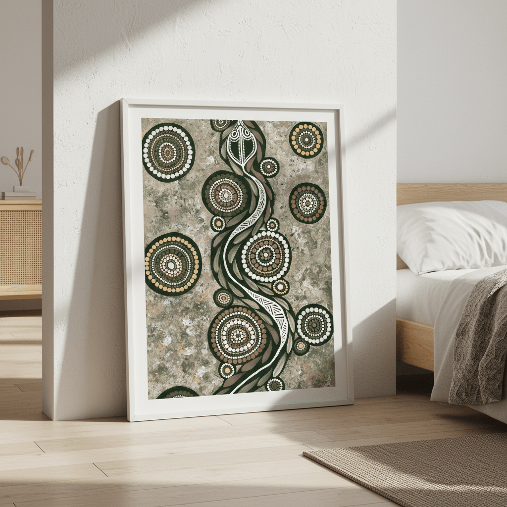 Snake on Long Travels Green Tone by Emma Rigney wall - art - picture - poster