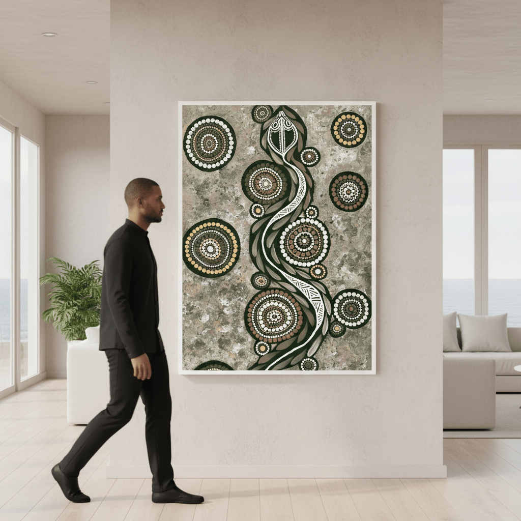 Snake on Long Travels Green Tone by Emma Rigney wall - art - picture - poster