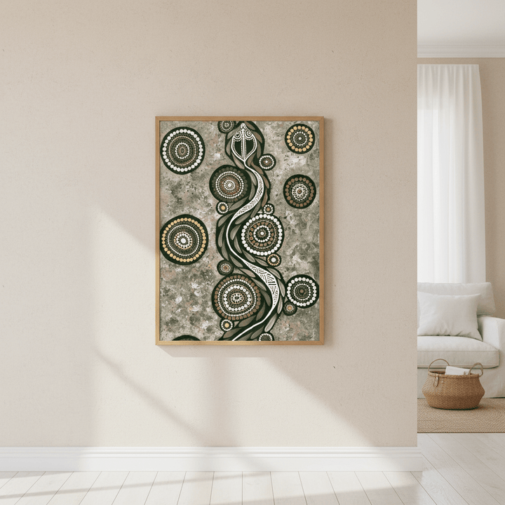 Snake on Long Travels Green Tone by Emma Rigney wall - art - picture - poster