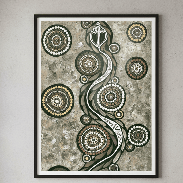 Snake on Long Travels Green Tone by Emma Rigney